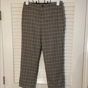 Closed Brand Navy Blue and Tan Checkered Classic Slenderizing Pants